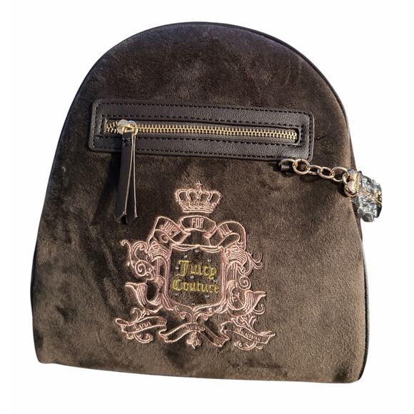 Juicy Couture Velour Backpack - Chocolate Brown Velour Bag New With Tag